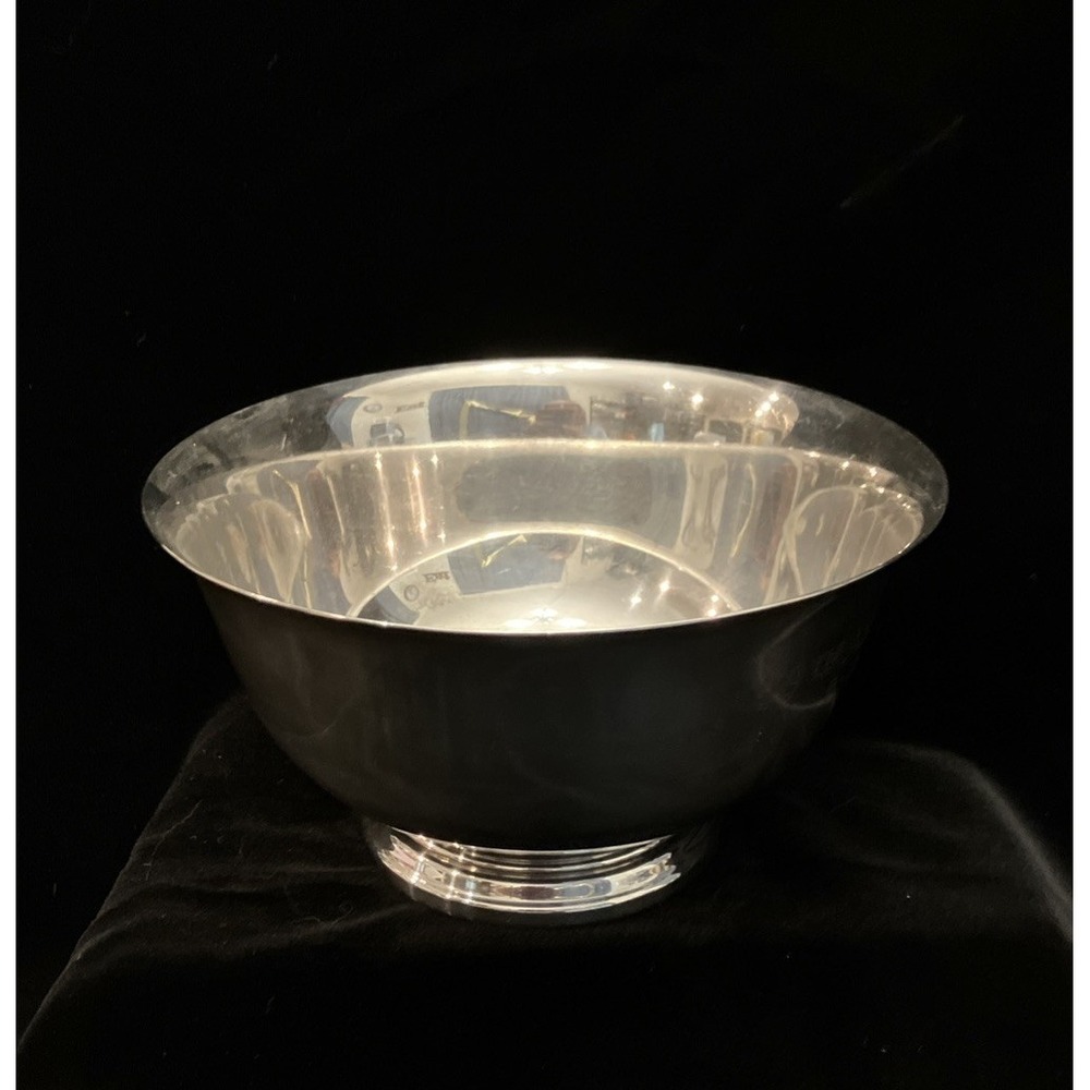 Vtg Webster Wilcox International Silver 6" Footed Candy Nut Bowl Dish Engraved